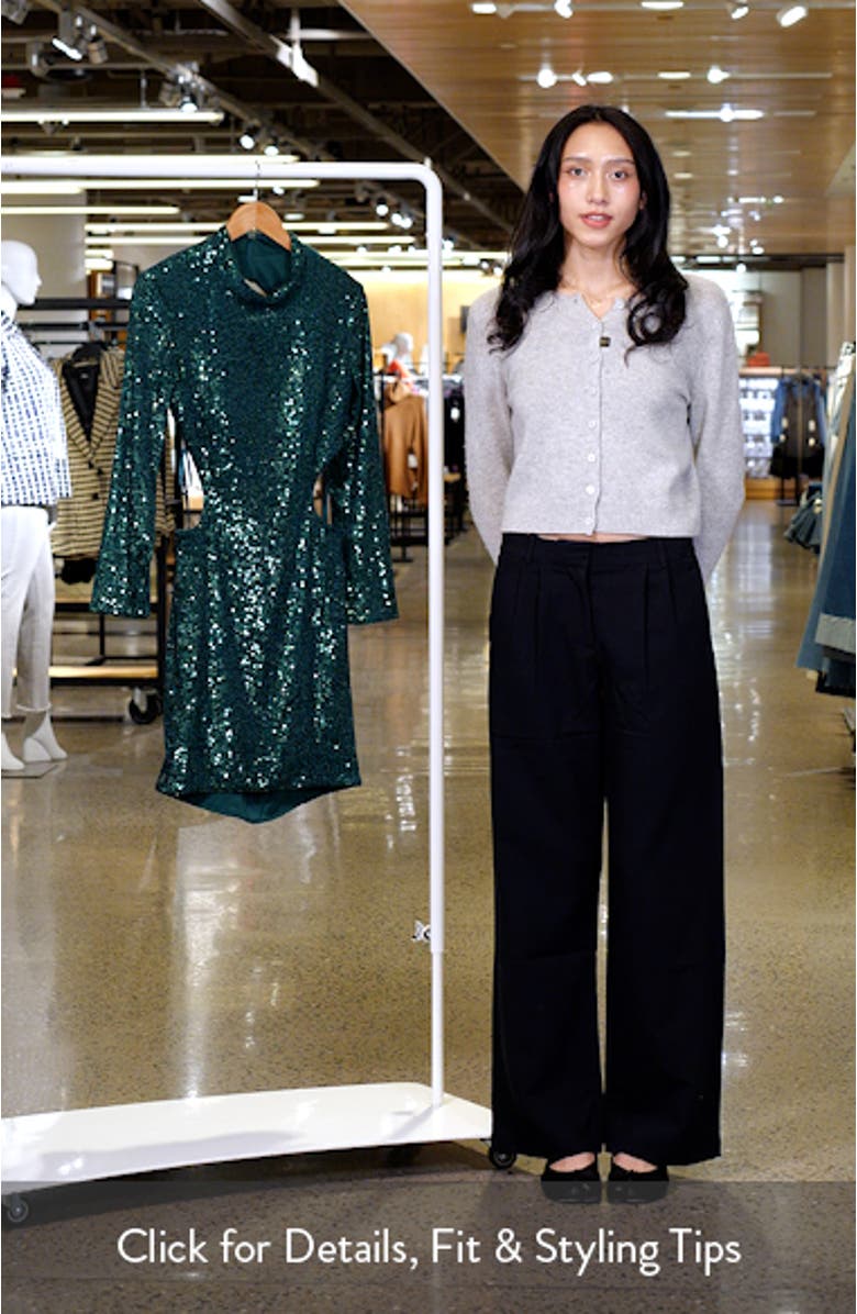 Long Sleeve Sequin Cocktail Sheath Dress, sales video thumbnail