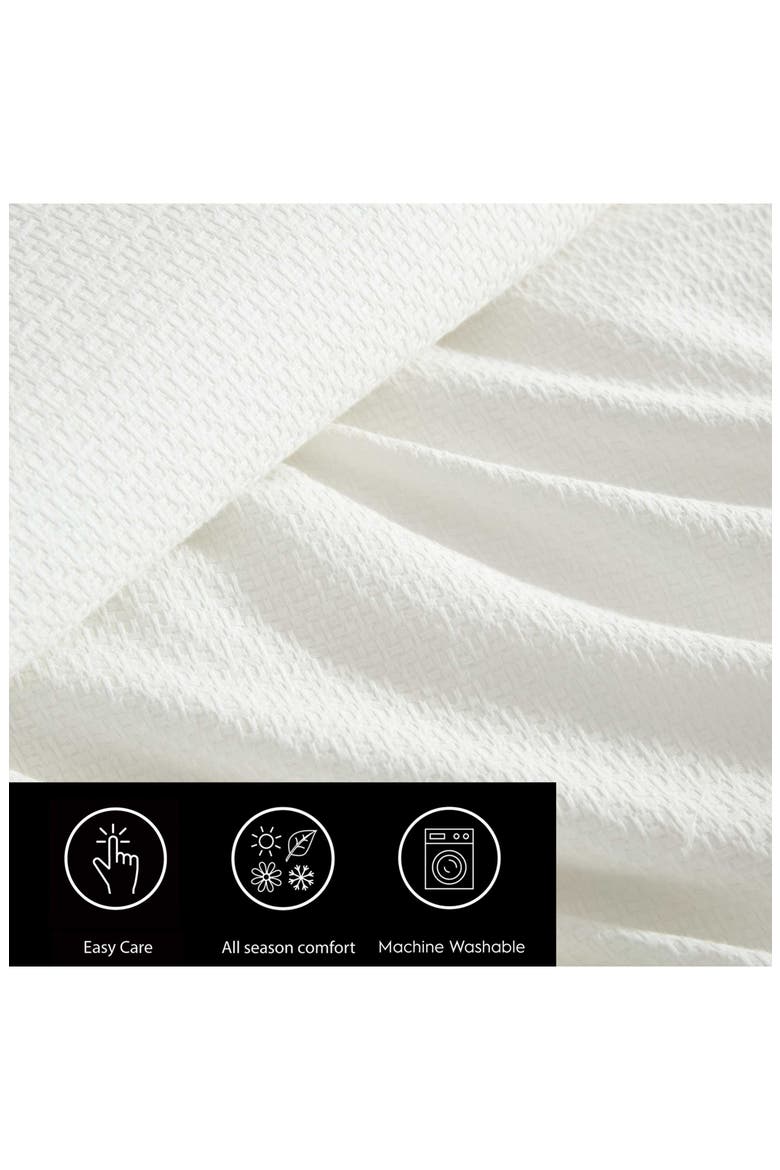 Threaded Basketweave Comforter & Shams Set, Alternate, color, WHITE