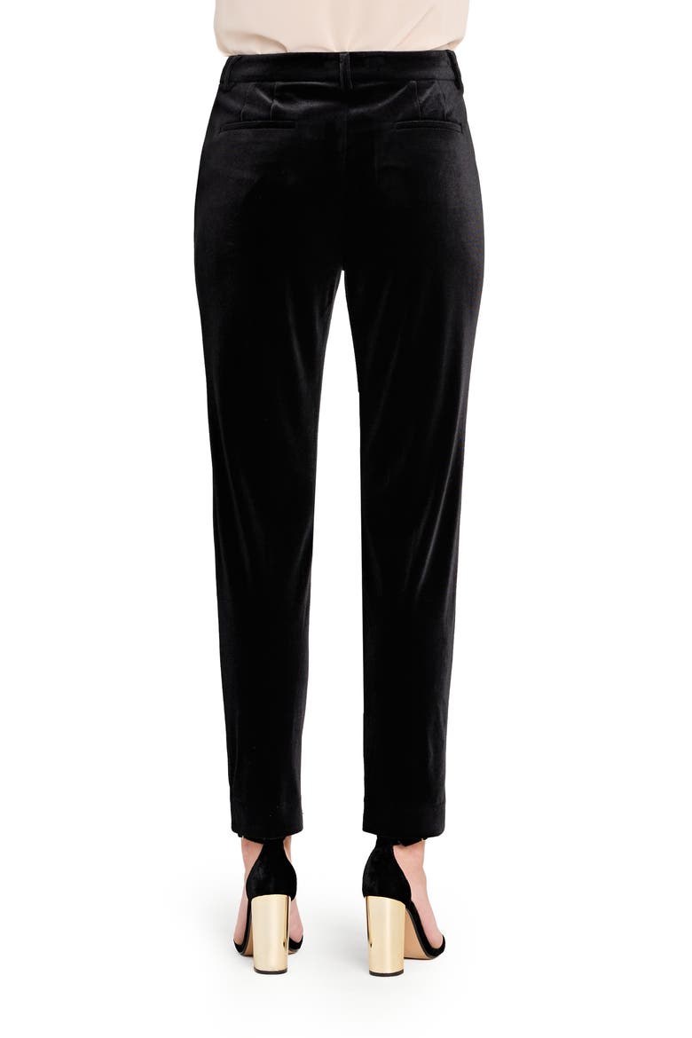 Velvet Straight Leg Pants, Alternate, color, BLACK