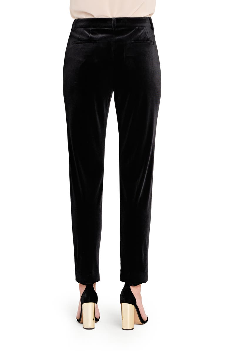 Tahari ASL Velvet Straight Leg Pants, Alternate, color, Black