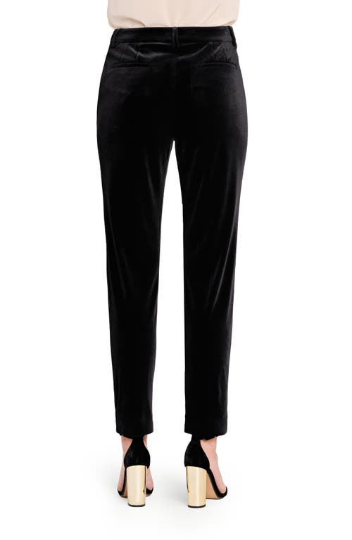 Tahari Asl Velvet Straight Leg Pants In Black