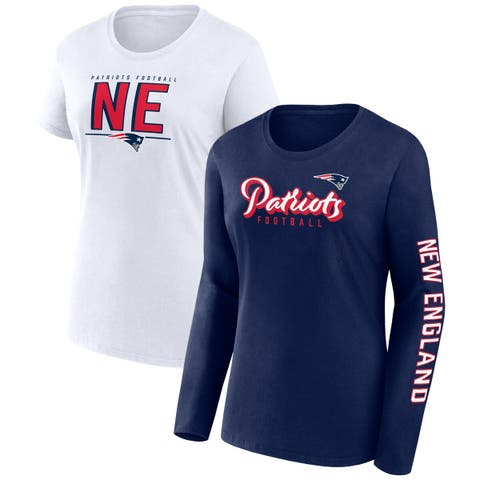 Women's Fanatics Branded Navy/White New England Patriots Two-Pack Combo Cheerleader T-Shirt Set