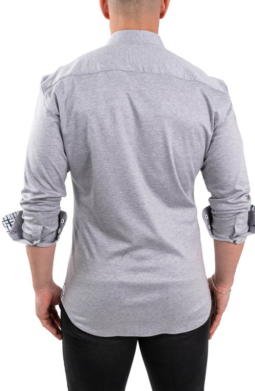 Maceoo Einstein Cotton Knit Button-up Shirt In Grey