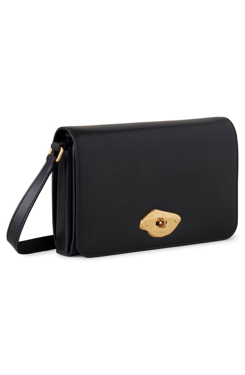 Mulberry Lana High Gloss Leather Wallet on a Strap, Alternate, color, Black