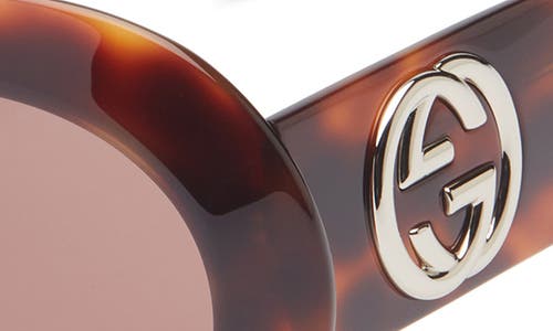 Gucci 54mm Round Sunglasses In Brown