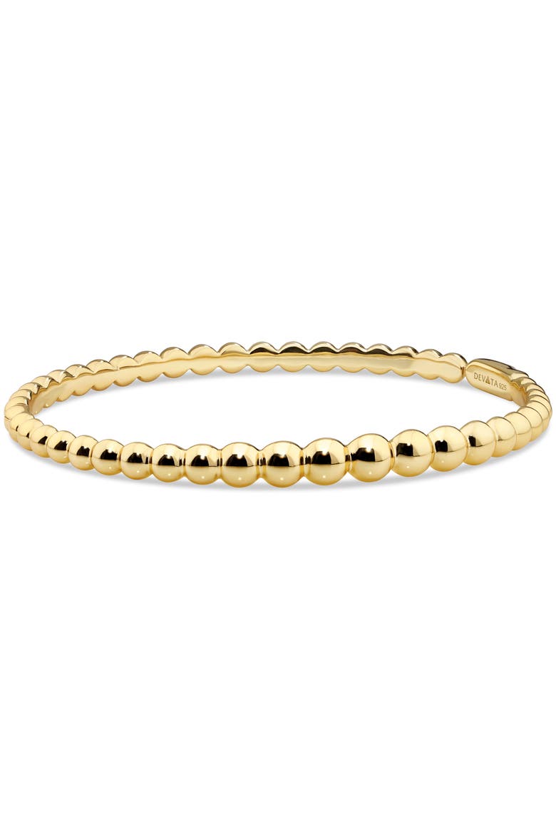 Beaded Ball Bangle Bracelet in Gold Plated Sterling Silver, Main, color, Yellow Gold