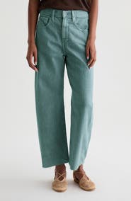 AG Hattie Raw Hem High Waist Crop Barrel Jeans