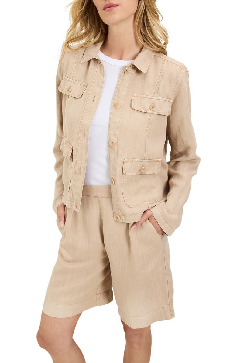 Michael Stars Nash Linen Blend Jacket, Alternate, color, Macadamia