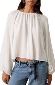 MANGO TEEN Metallic Raglan Sleeve Top