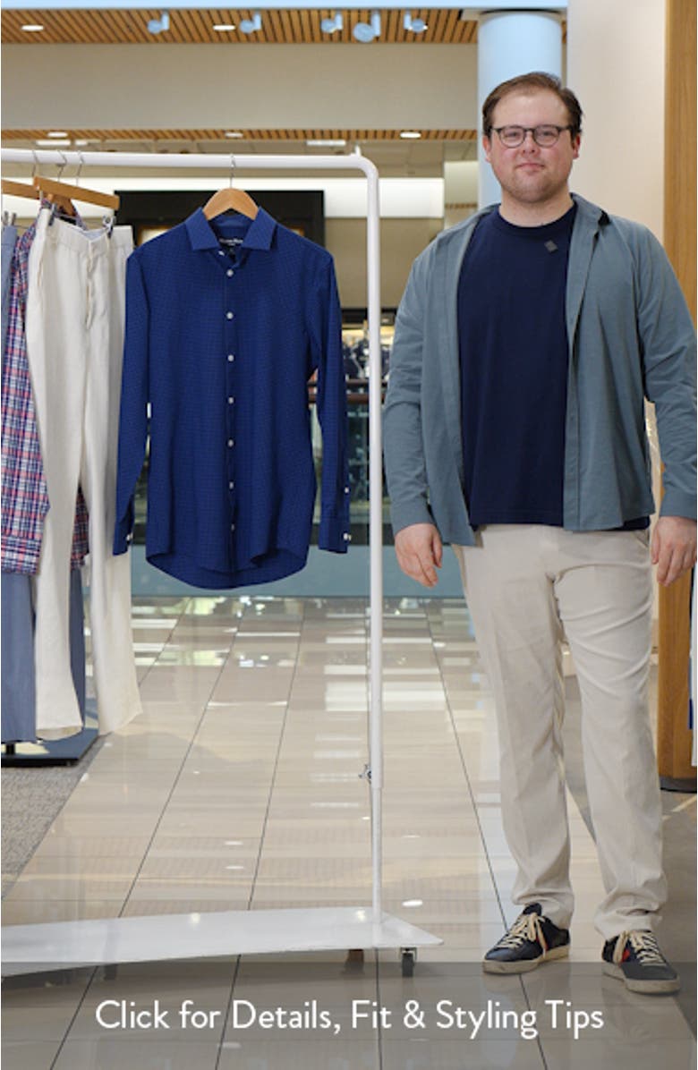 Leeward Trim Fit Midnight Navy Joel Plaid Button-Up Shirt, sales video thumbnail