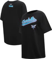 PRO STANDARD Women's Pro Standard Black Charlotte Hornets Script Boyfriend T-Shirt