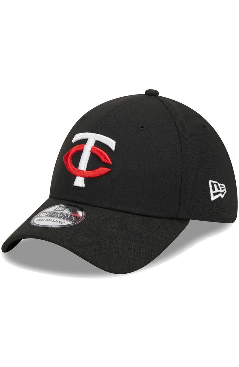 New Era Men's New Era Black Minnesota Twins Logo 39THIRTY Flex Hat, Alternate, color, Black