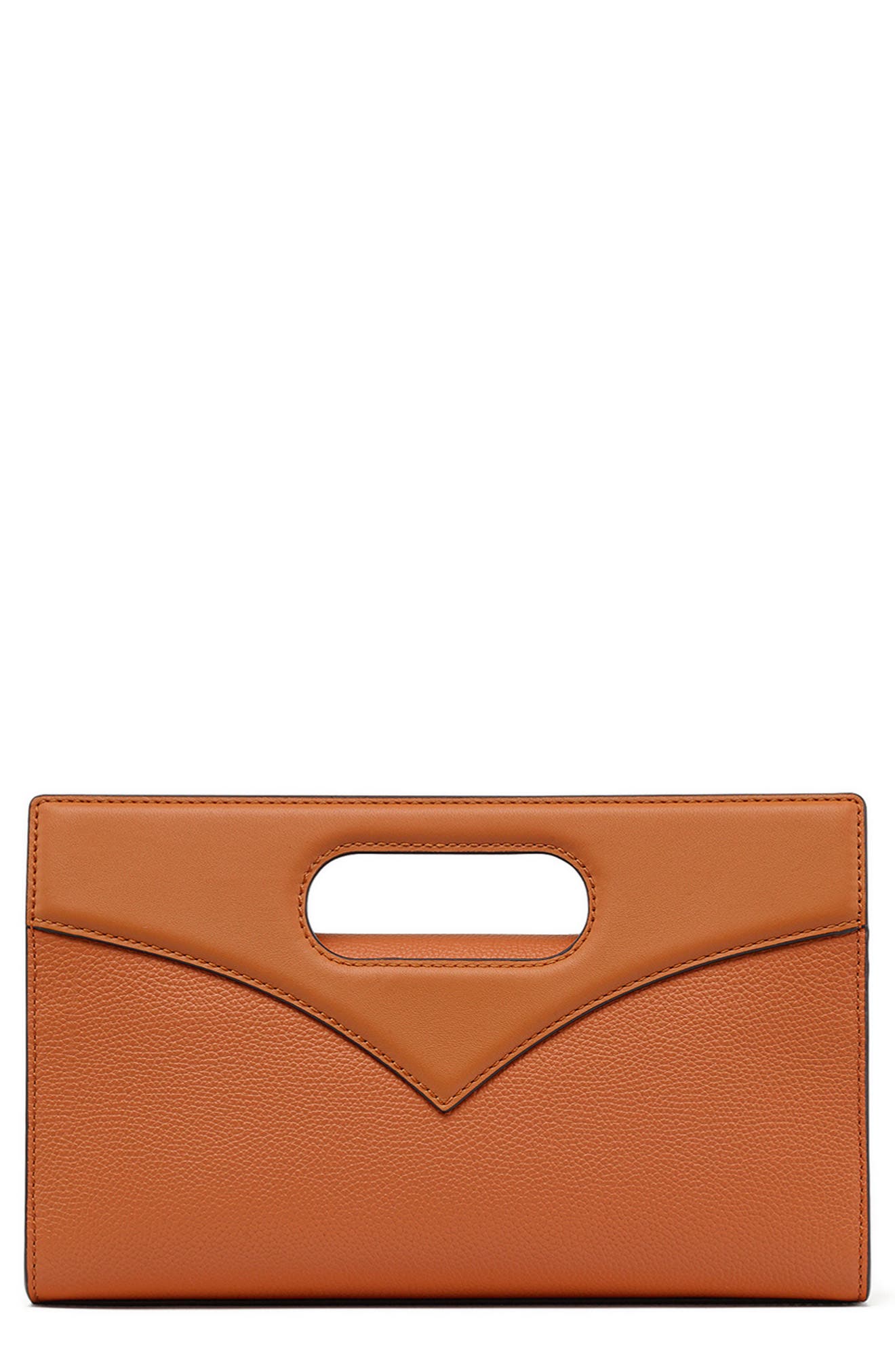 Diamond Tote in Embossed Leather, Alternate, color, COGNAC