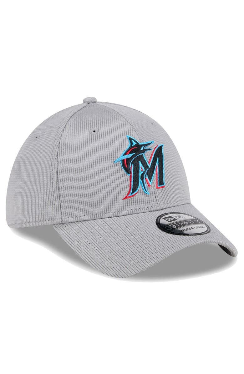 New Era Men's New Era Gray Miami Marlins Active Pivot 39THIRTY Flex Hat, Alternate, color, Gray