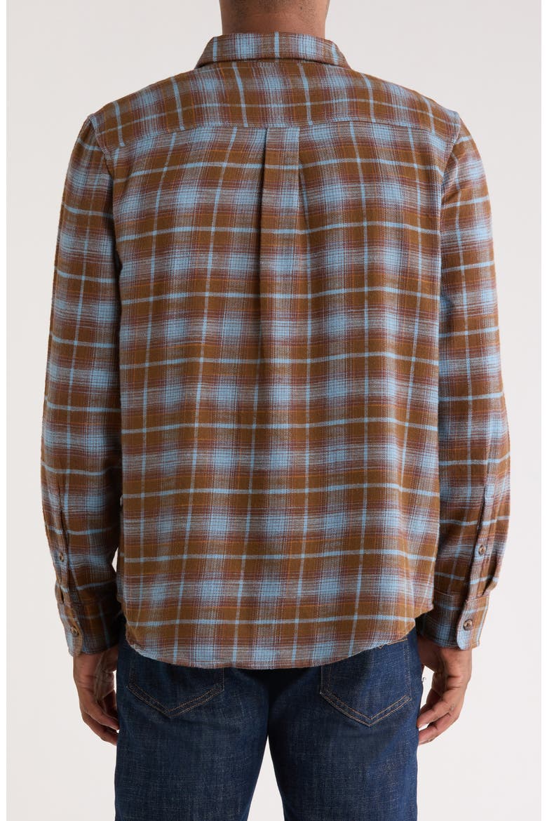 Ombré Check Slub Cotton Flannel Button-Up Shirt, Alternate, color, BROWN DESERT MILO PLAID
