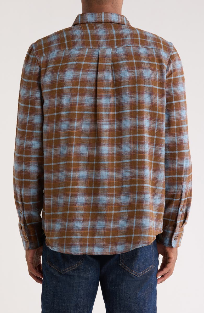 Treasure & Bond Ombré Check Slub Cotton Flannel Button-Up Shirt, Alternate, color, Brown Desert Milo Plaid
