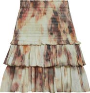 Isabel Marant Étoile Naomi Tiered Tie Dye Cotton Miniskirt