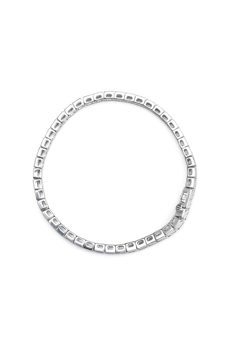 Silver 1/4 Cttw Miracle Set Diamond and Bead Link 7.25" Tennis Bracelet, Alternate, color, White