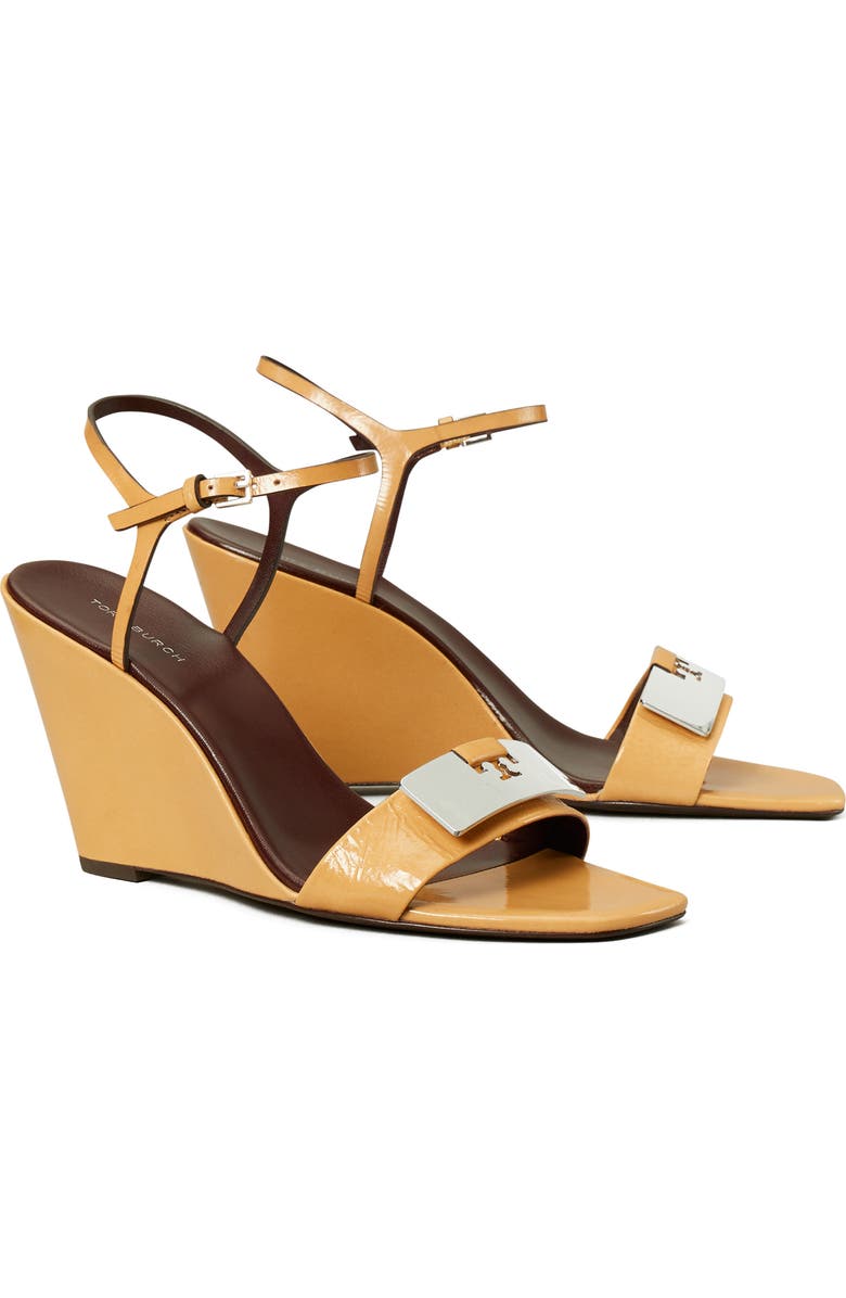 Tory Burch Gigi Ankle Strap Wedge Sandal, Main, color, Cantucci / Silver