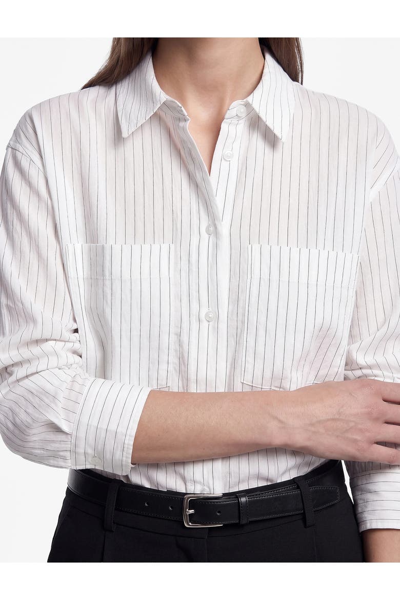 Striped Modal Shirt, Alternate, color, WHITE  STRIPE