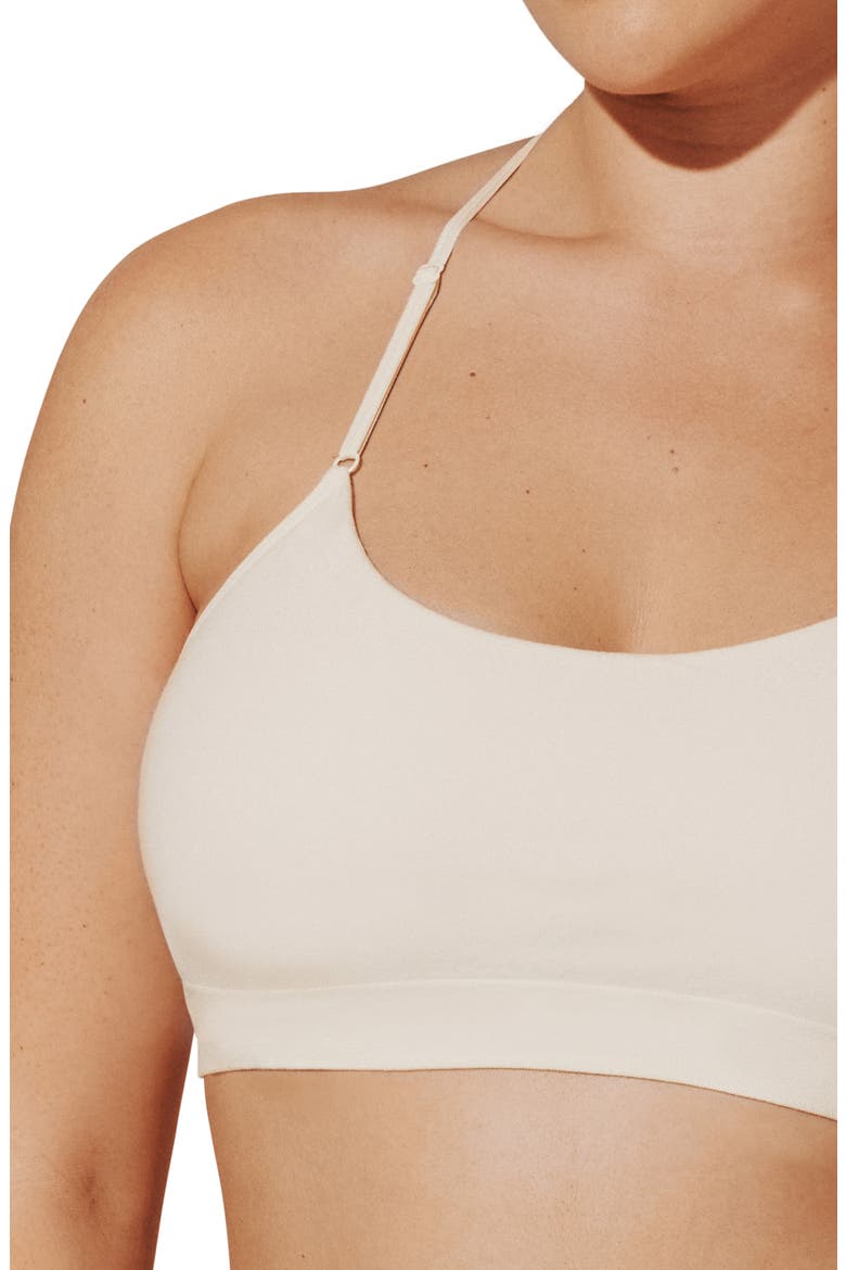 Seamless Stretch Cotton Blend Wireless Bralette, Alternate, color, SEA SALT