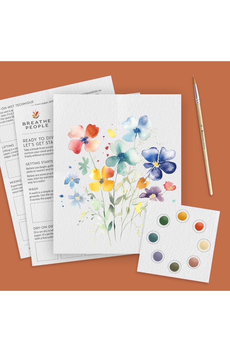 Breathe People All In One Watercolor Kits, Alternate, color, White Bird Garden