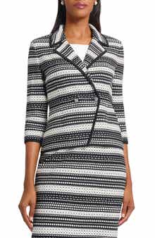Tailored Fit Double Breasted Knit Blazer