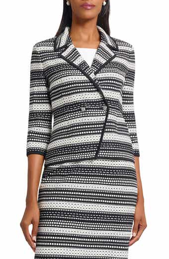 Tailored Fit Double Breasted Knit Blazer