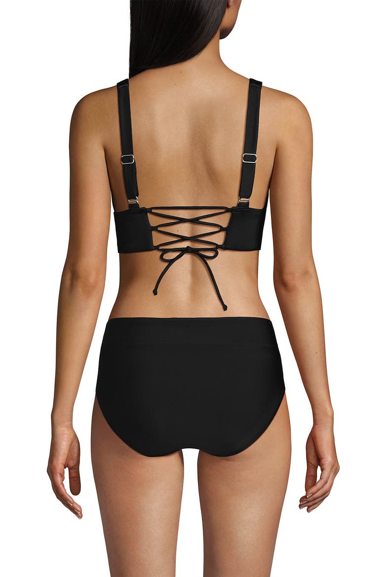Plunge Bikini Top, Alternate, color, Black