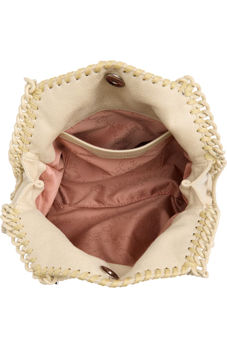 Stella McCartney Mini Falabella Shaggy Deer Faux Leather Tote, Alternate, color, Oat