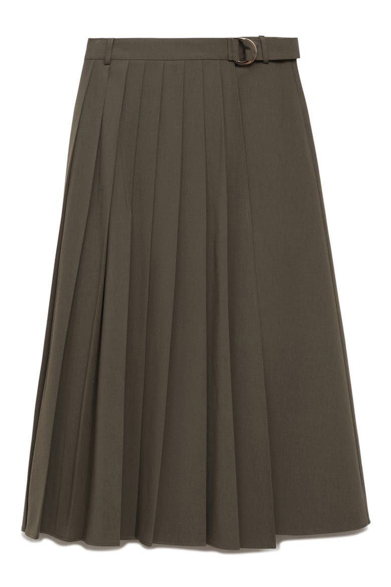 Pleated Maxi Skirt, Main, color, KHAKI BROWN