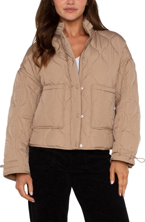 Liverpool Hooded Quilted Jacket in Camel 