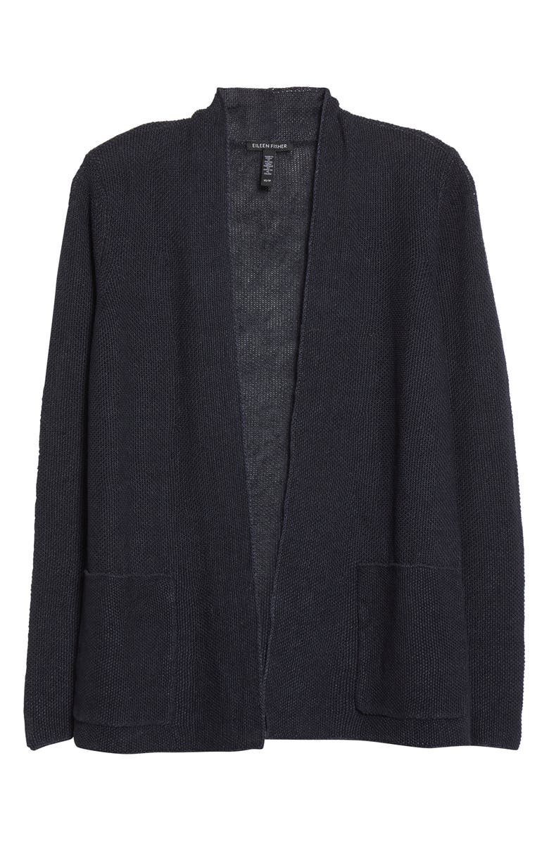 Eileen Fisher Open Front Organic Linen Cardigan, Alternate, color, 