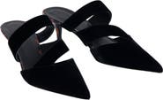 Balmain Velvet and Printed Patent Leather Mules