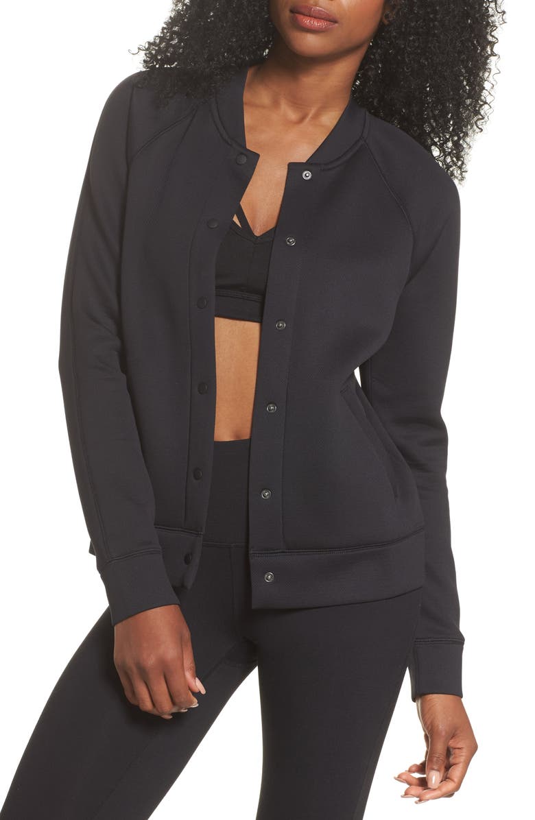 Zella Arise Luxe Bomber Jacket, Main, color,