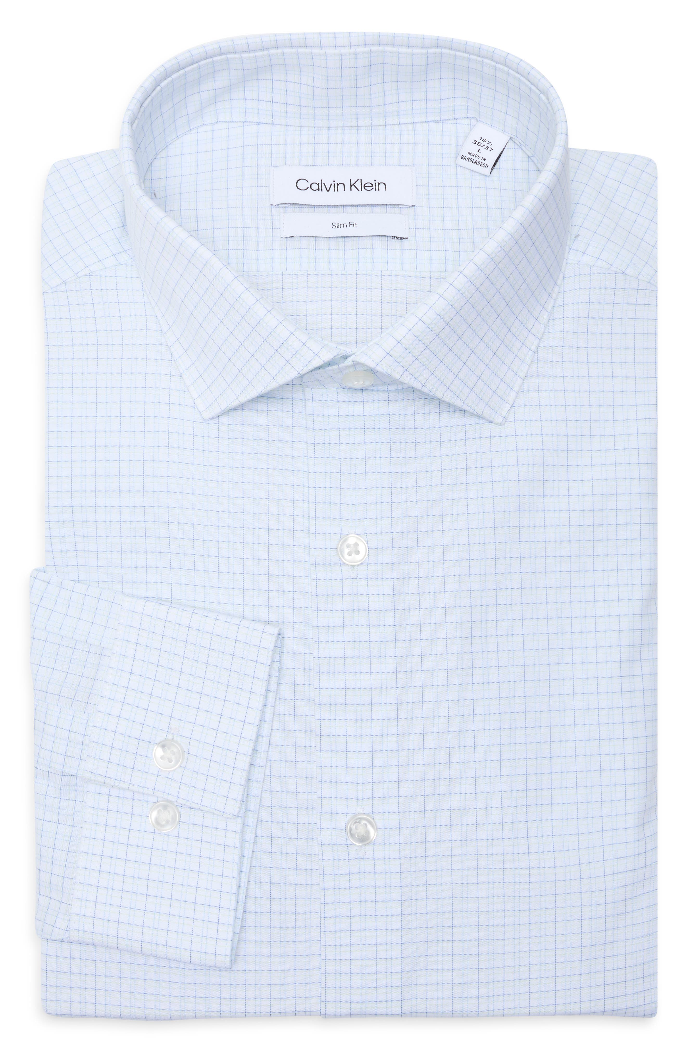Calvin Klein Slim Fit Check Print Dress Shirt