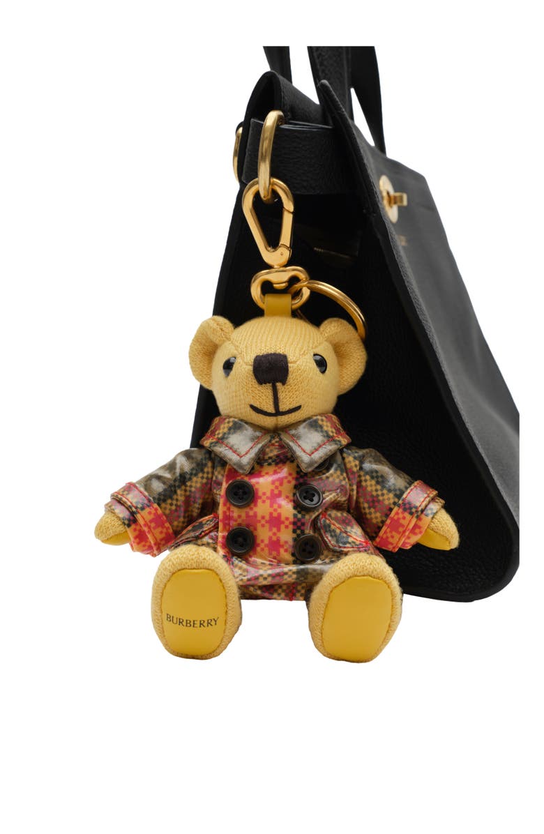 Burberry Thomas Bear Charm, Alternate, color, Yellow