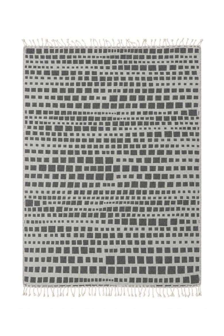 Cubist Reversible Organic Cotton Throw Blanket, Alternate, color, Grey