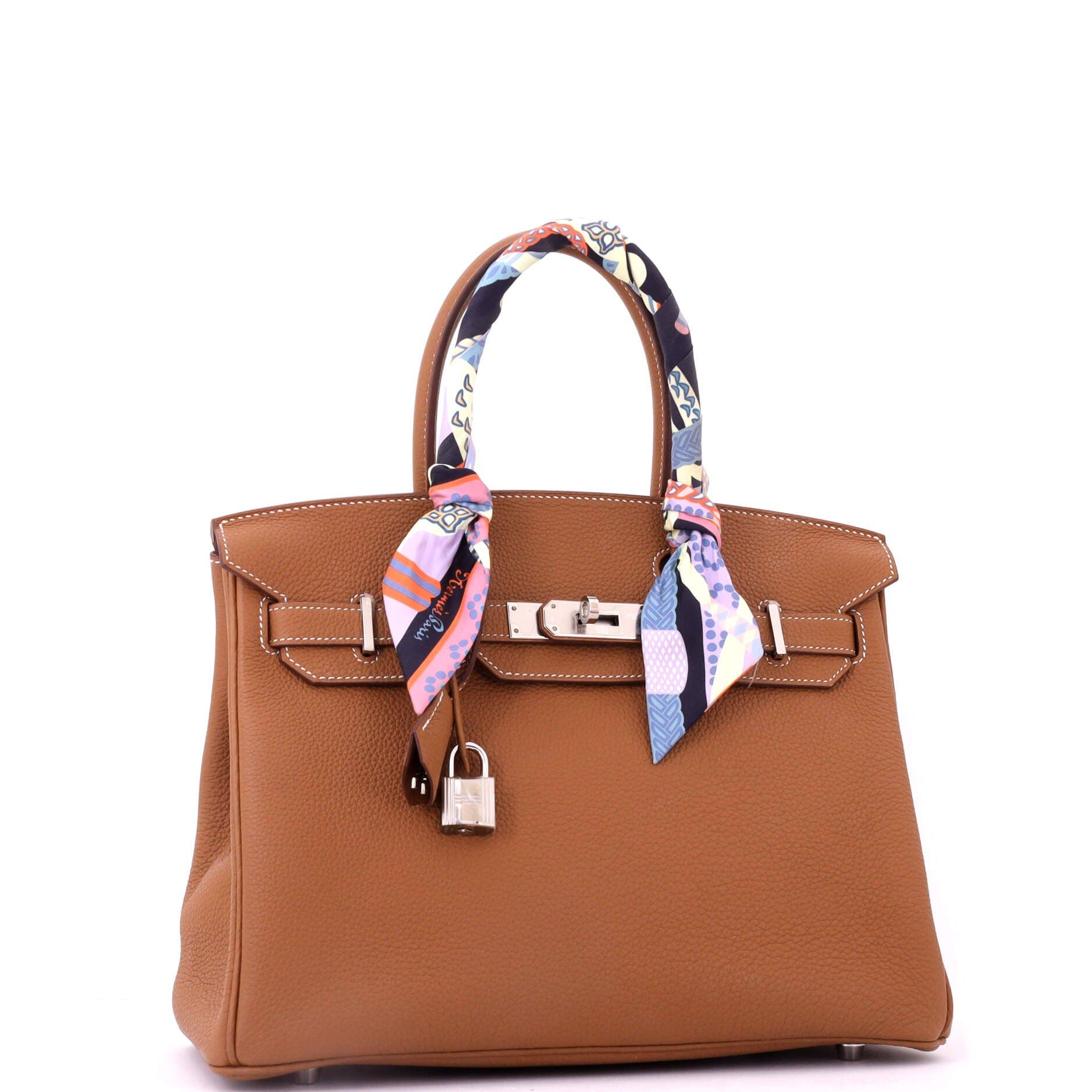 Pre-Owned Hermes Birkin Handbag Brown Togo with Palladium Hardware 30, Alternate, color, Gold