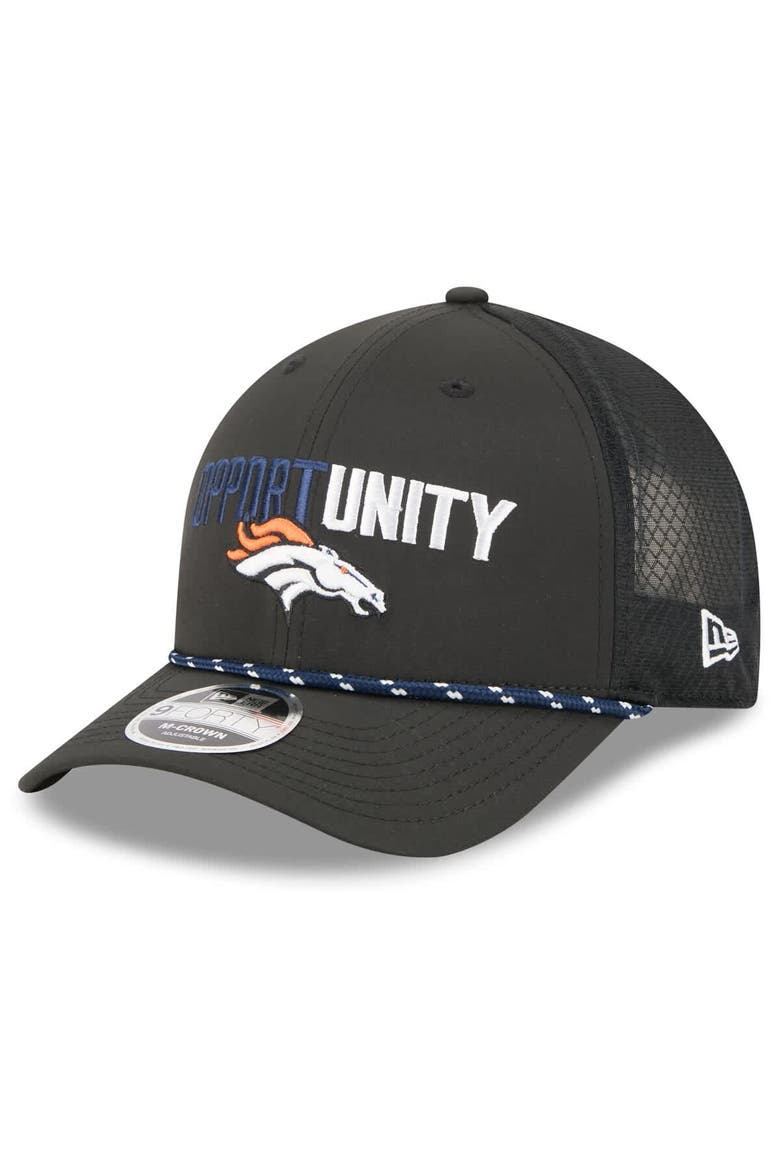 Men's New Era Black Denver Broncos 2025 Inspire Change 9FORTY M-Crown Adjustable Hat, Alternate, color, Black