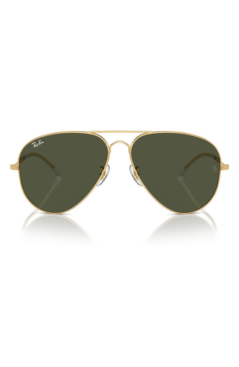 Ray-Ban Old Aviator 62mm Oversize Sunglasses, Main, color, Gold Flash