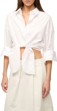 STAUD Lisa Tie Front Shirt