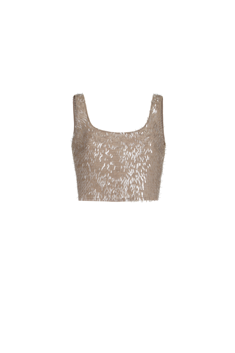 Cropped top with dazzling embroidery, Alternate, color, Rope