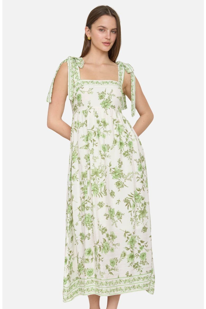 Tie Strap Sleeveless Maxi Dress, Alternate, color, GREEN MULTI