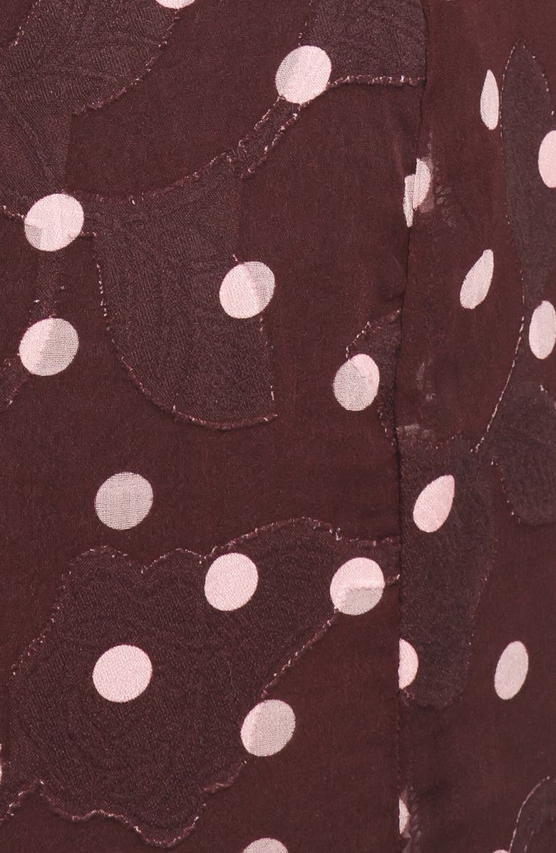 Petal & Pup Delta Polka Dot Plunge Neck Maxi Dress, Alternate, color, Plum Polka Dot