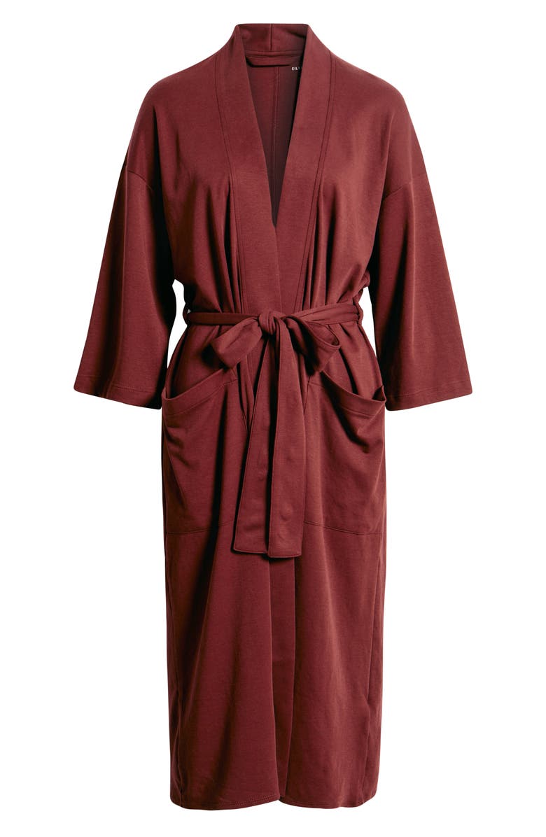 Eileen Fisher Boxy Organic Cotton Robe, Alternate, color, Wine