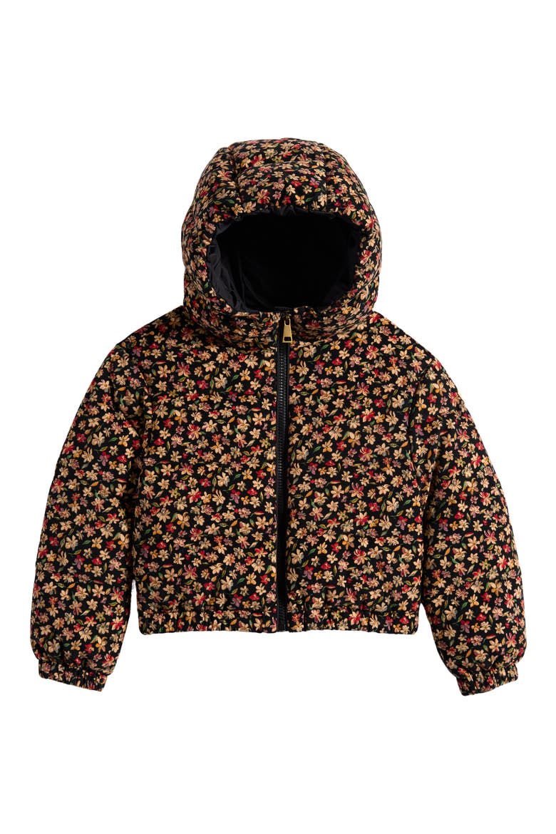Kids' Nirea Floral Cotton Corduroy Jacket, Main, color, BLACK