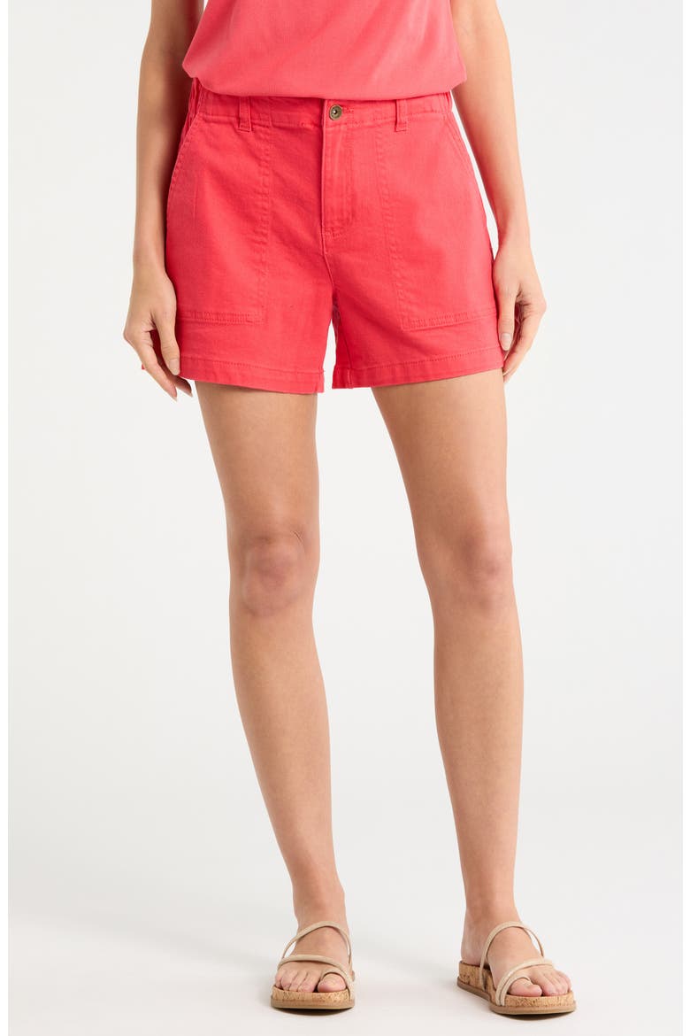 Socialize Denim Shorts, Main, color, CALIENTE RED