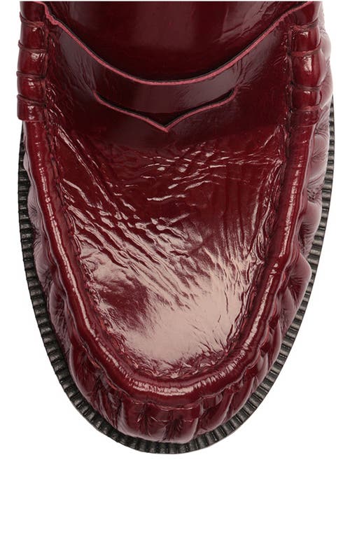 Schutz Tyche Shiny Leather Penny Loafers In Burgundy