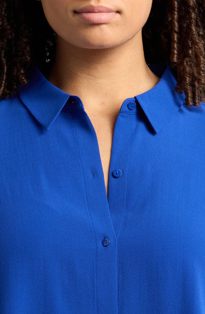 Eileen Fisher Silk Button-Up Shirt, Alternate, color, 